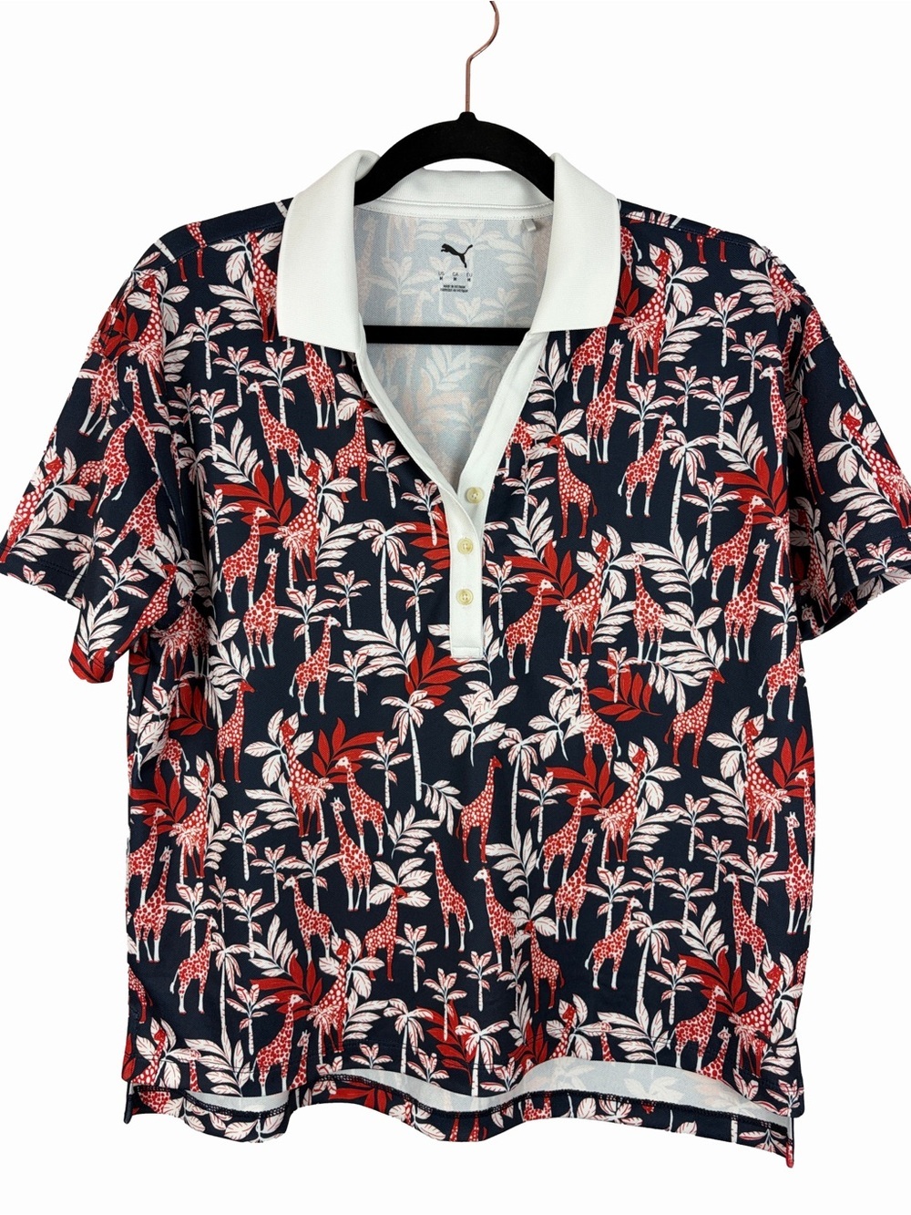Puma Golf Giraffe Print Polo Shirt Women’s Medium DryCELL